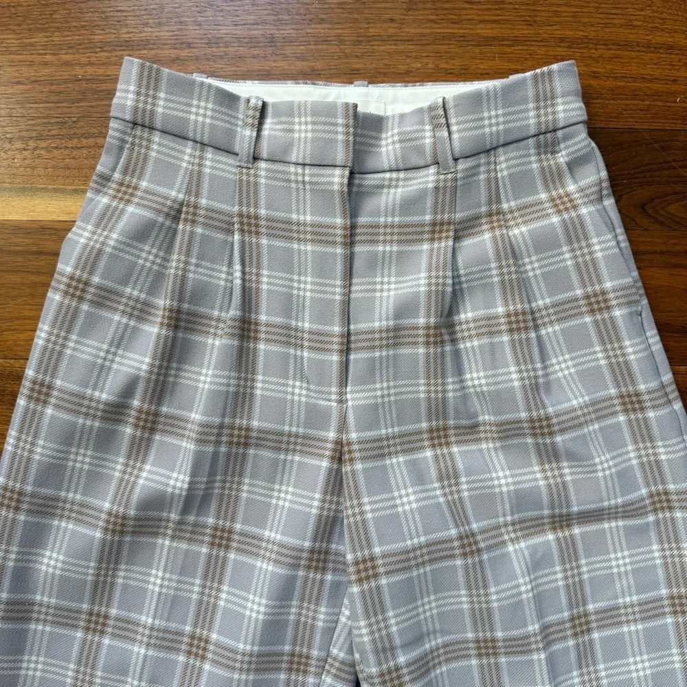 Aritzia Wilfred Effortless Plaid Trouser Pant Size 6 - Picture 4 of 10